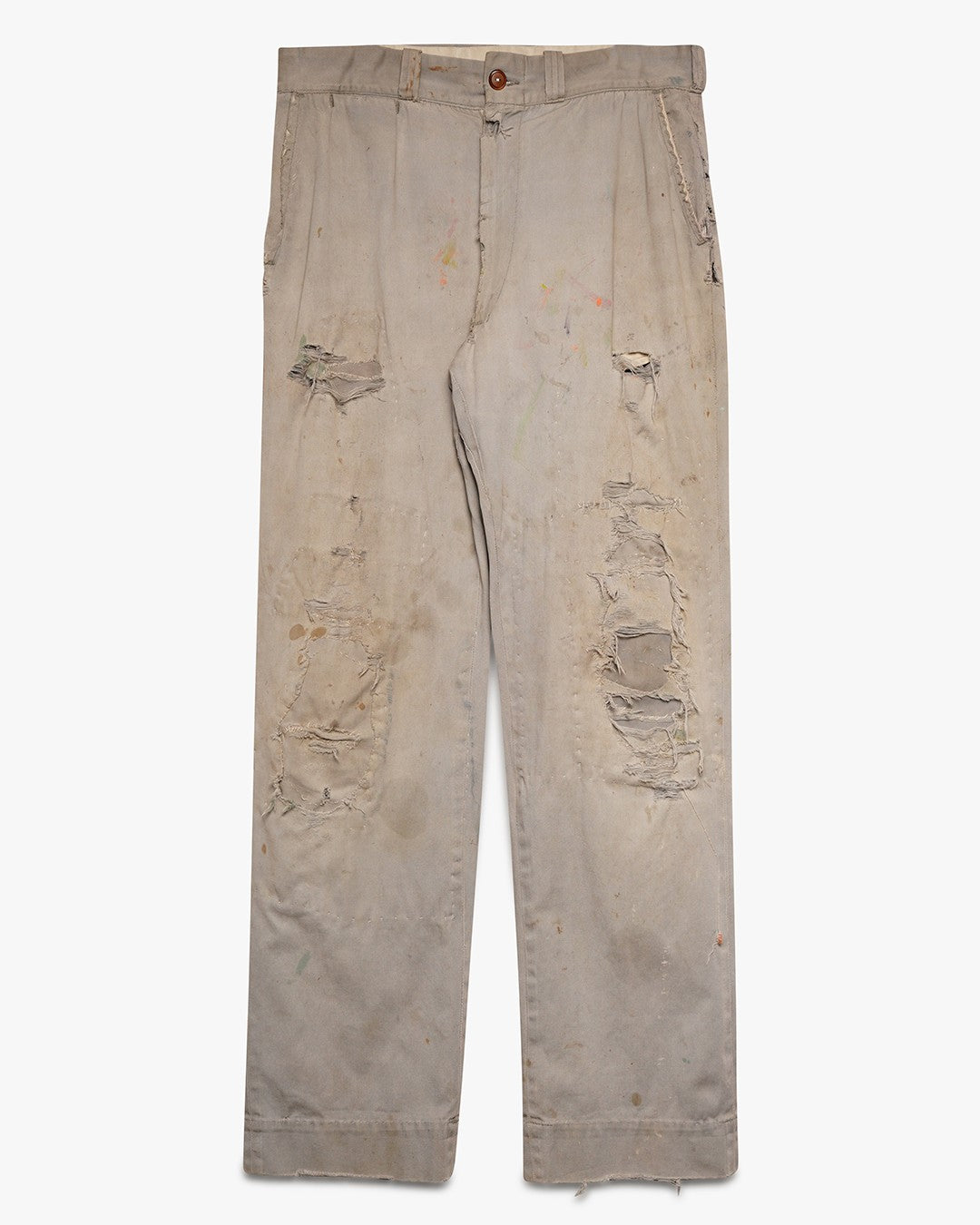 Thrashed/Repaired Grey Chino Pants