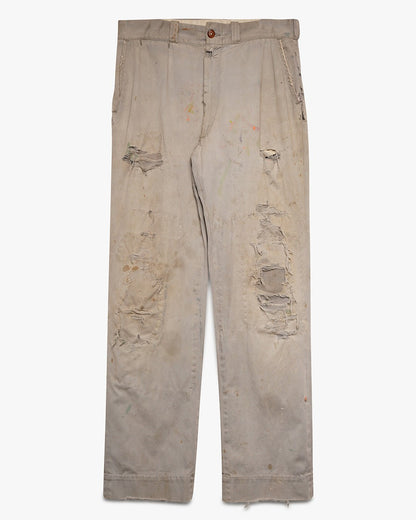 Thrashed/Repaired Grey Chino Pants