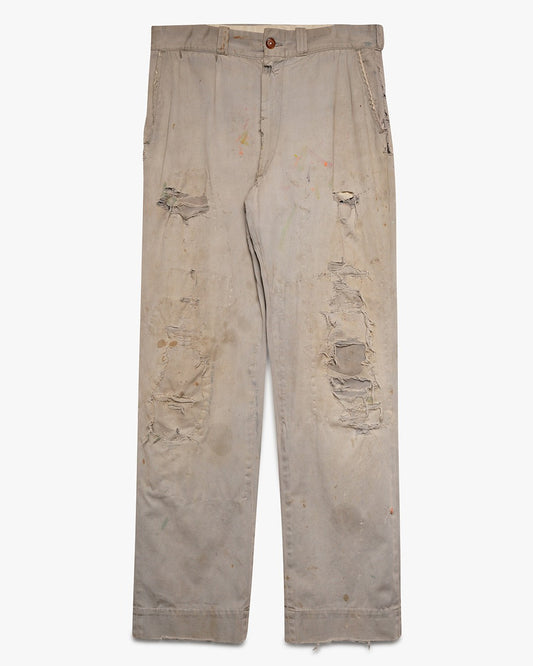Thrashed/Repaired Grey Chino Pants