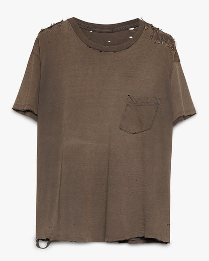 Distressed/Faded Black Gap Pocket Tee