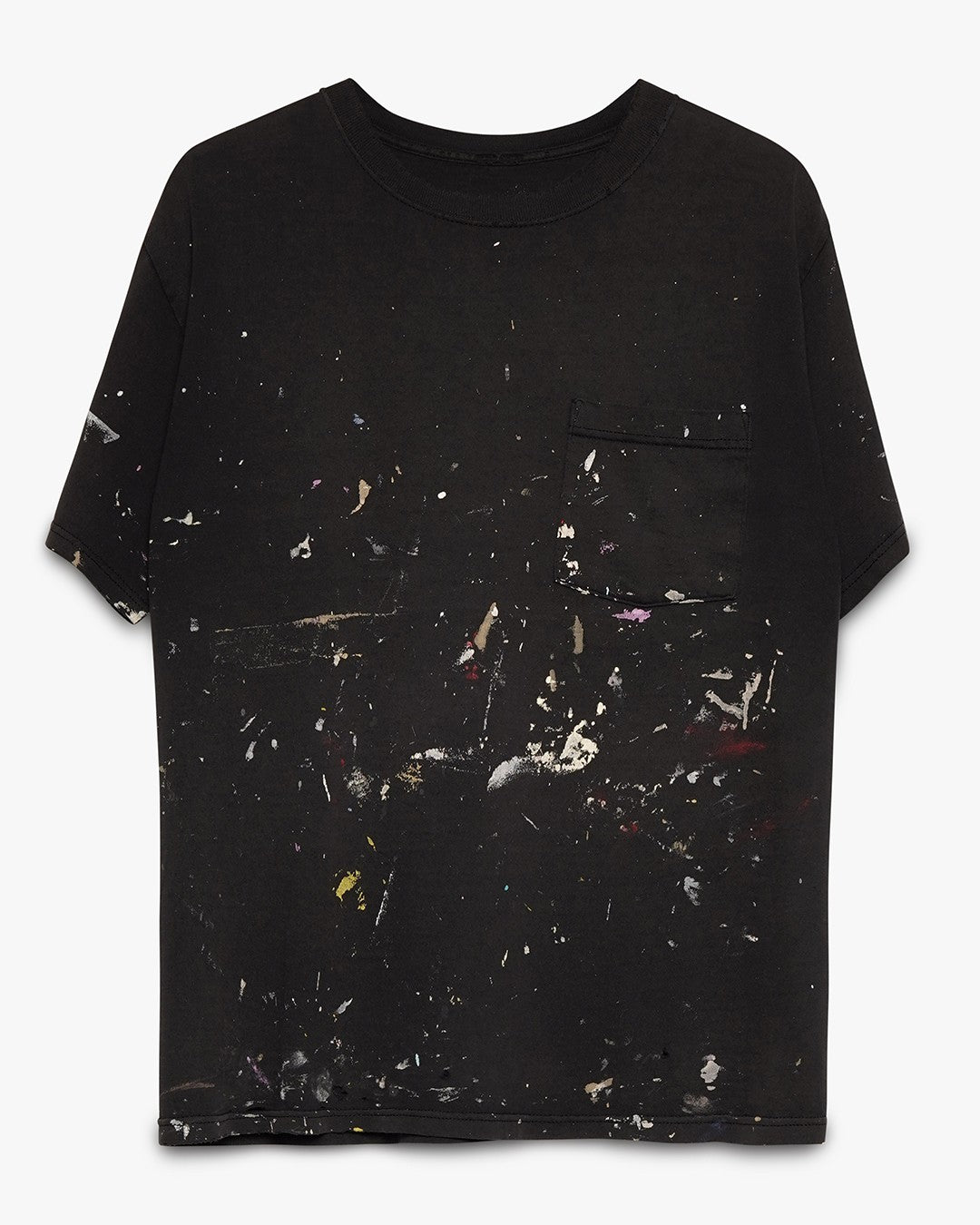 Paint Splatter Black Pocket Tee
