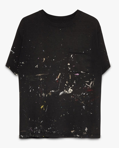 Paint Splatter Black Pocket Tee