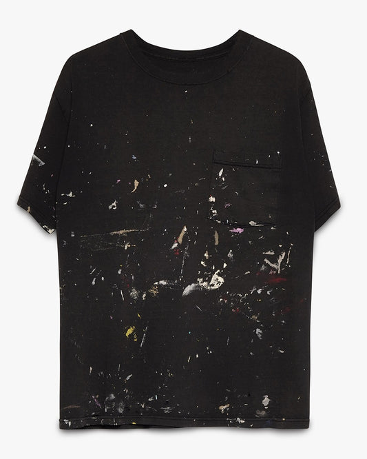 Paint Splatter Black Pocket Tee