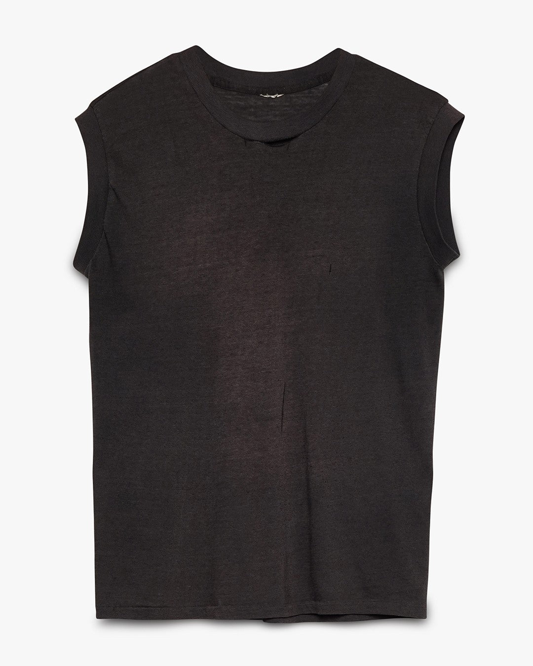 Faded Black Paper Thin Tank Top Shirt