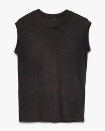 Faded Black Paper Thin Tank Top Shirt