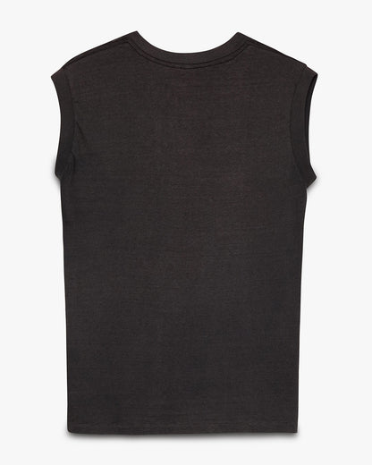 Faded Black Paper Thin Tank Top Shirt