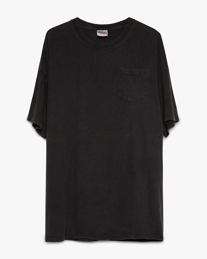 Faded Black Hanes Beefy Pocket Tee