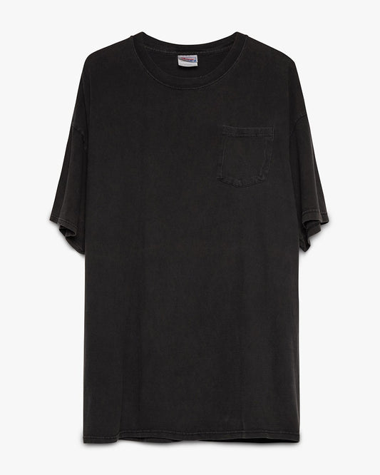 Faded Black Hanes Beefy Pocket Tee