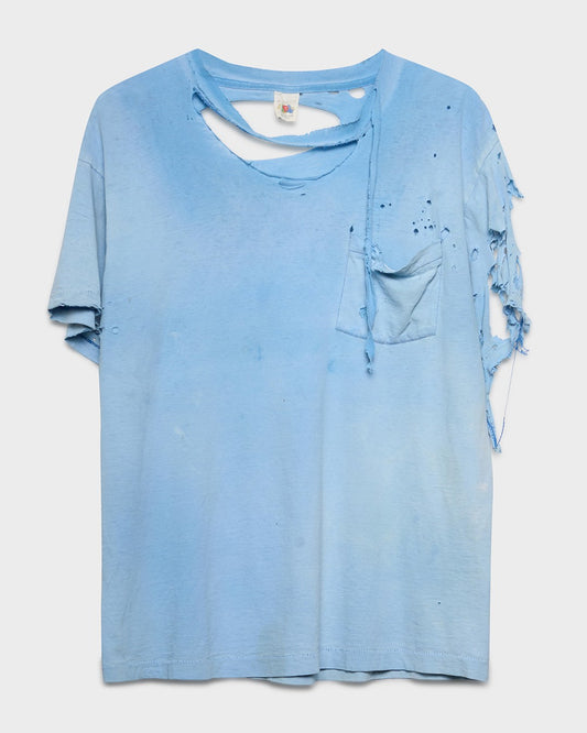 Thrashed Baby Blue Pocket Tee