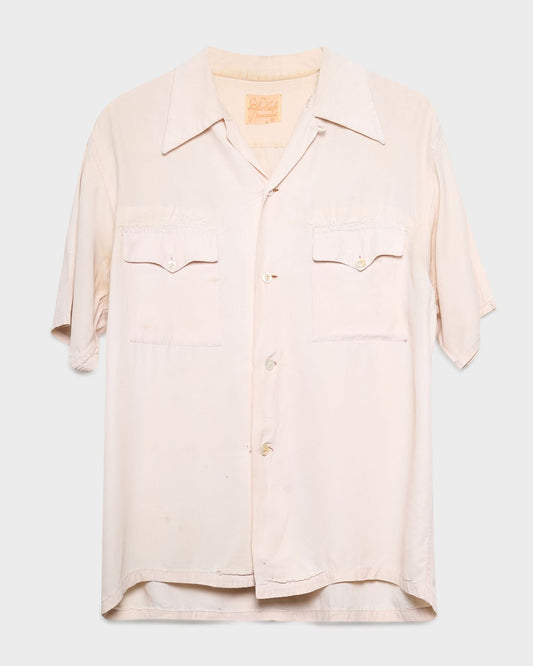 Rayon Pearl White Button Down