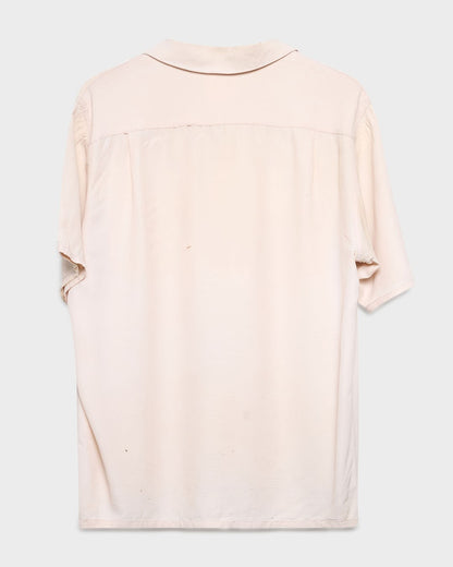 Rayon Pearl White Button Down