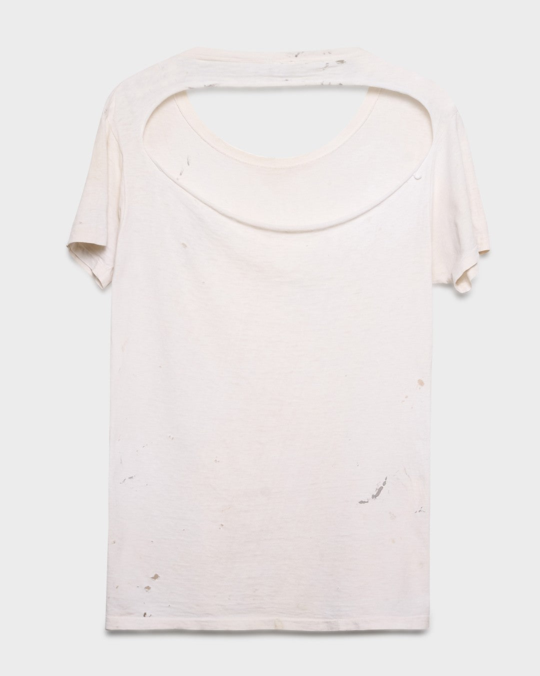 Back Gashed White Tee