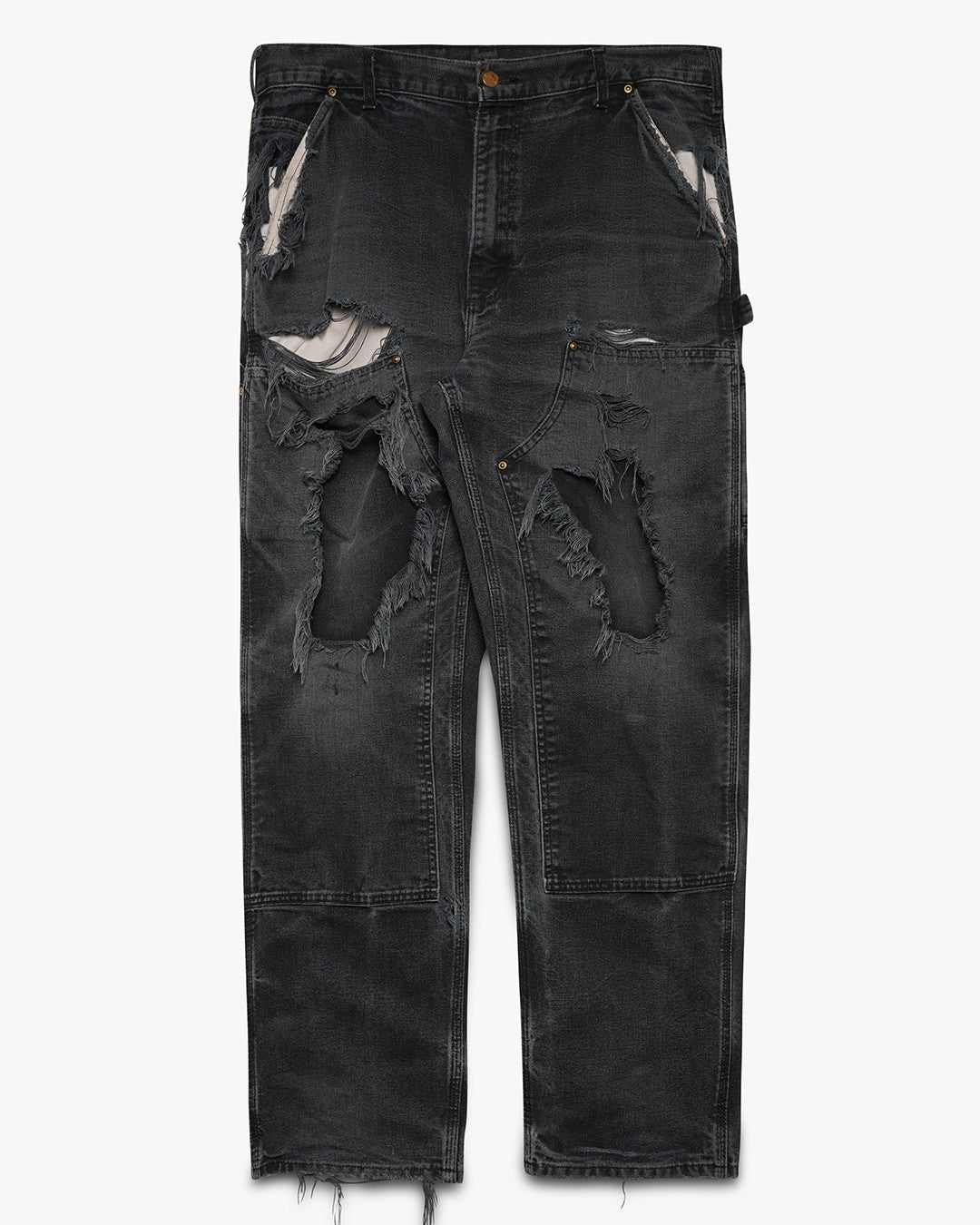 Thrashed/Faded Black Double Knees