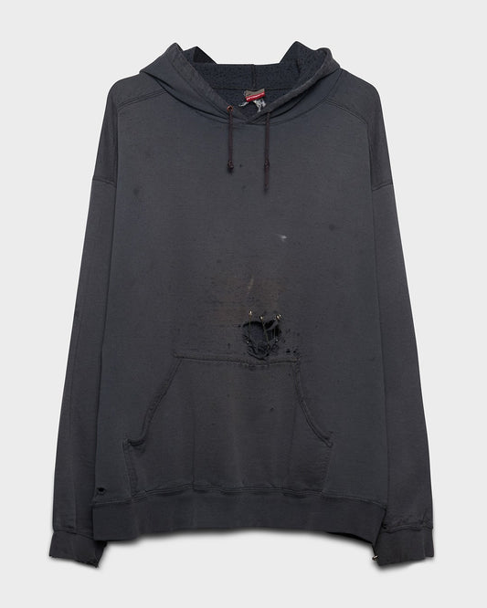 Distressed Black Hoodie
