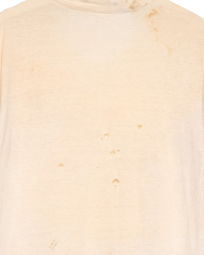 Gashed Neckline Dirty White Tee