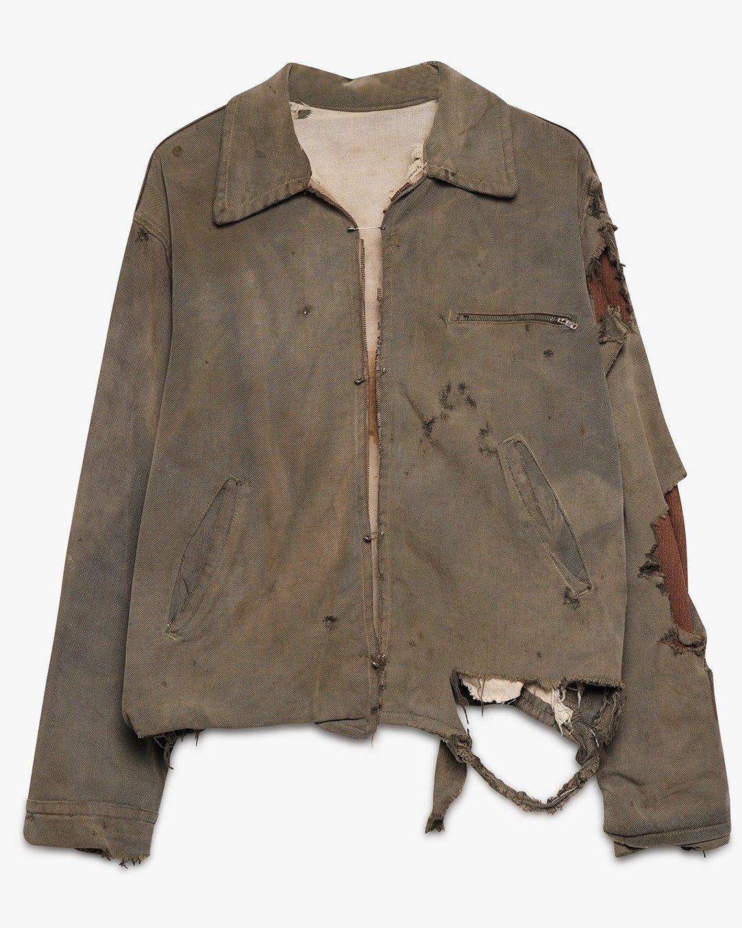 Thrashed/Faded Black Denim Work Jacket