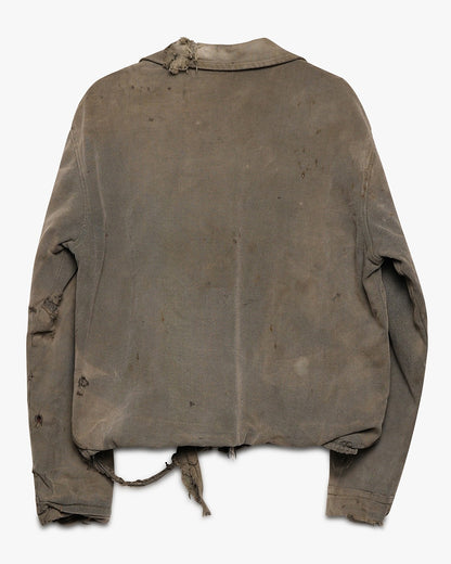 Thrashed/Faded Black Denim Work Jacket