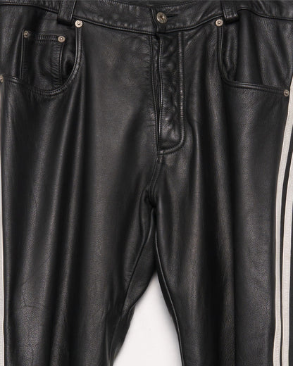 Leather Striped Jeans
