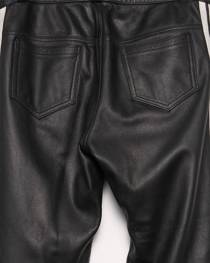 Leather Striped Jeans