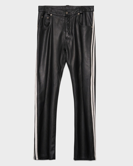 Leather Striped Jeans