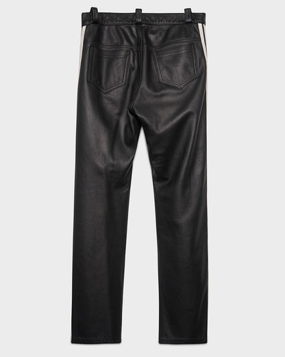 Leather Striped Jeans