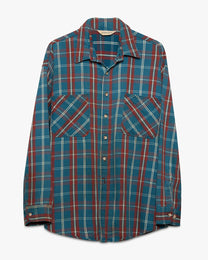 Blue/Maroon Woven Cotton Flannel
