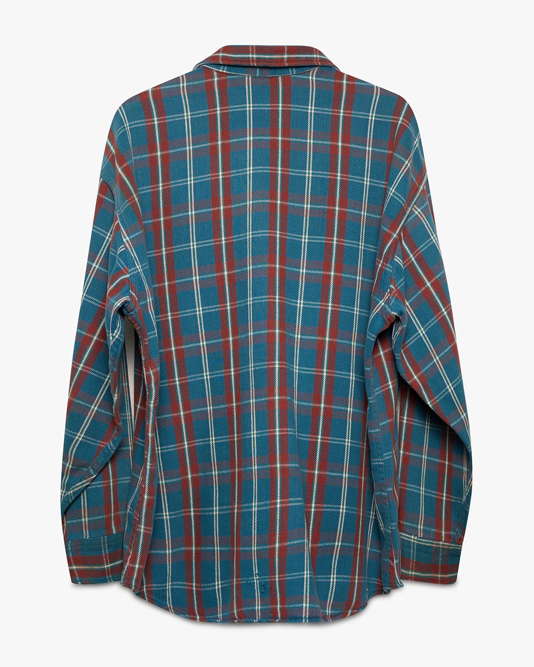 Blue/Maroon Woven Cotton Flannel