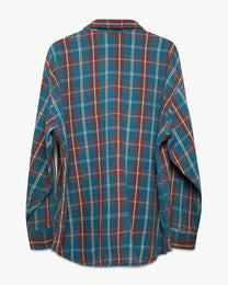 Blue/Maroon Woven Cotton Flannel