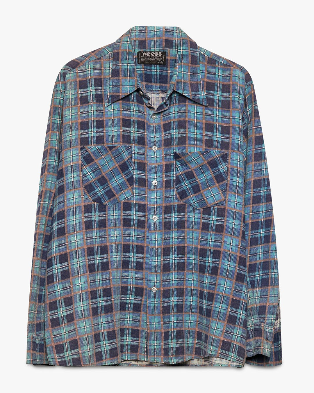 Blue Weeds Printed Cotton Flannel
