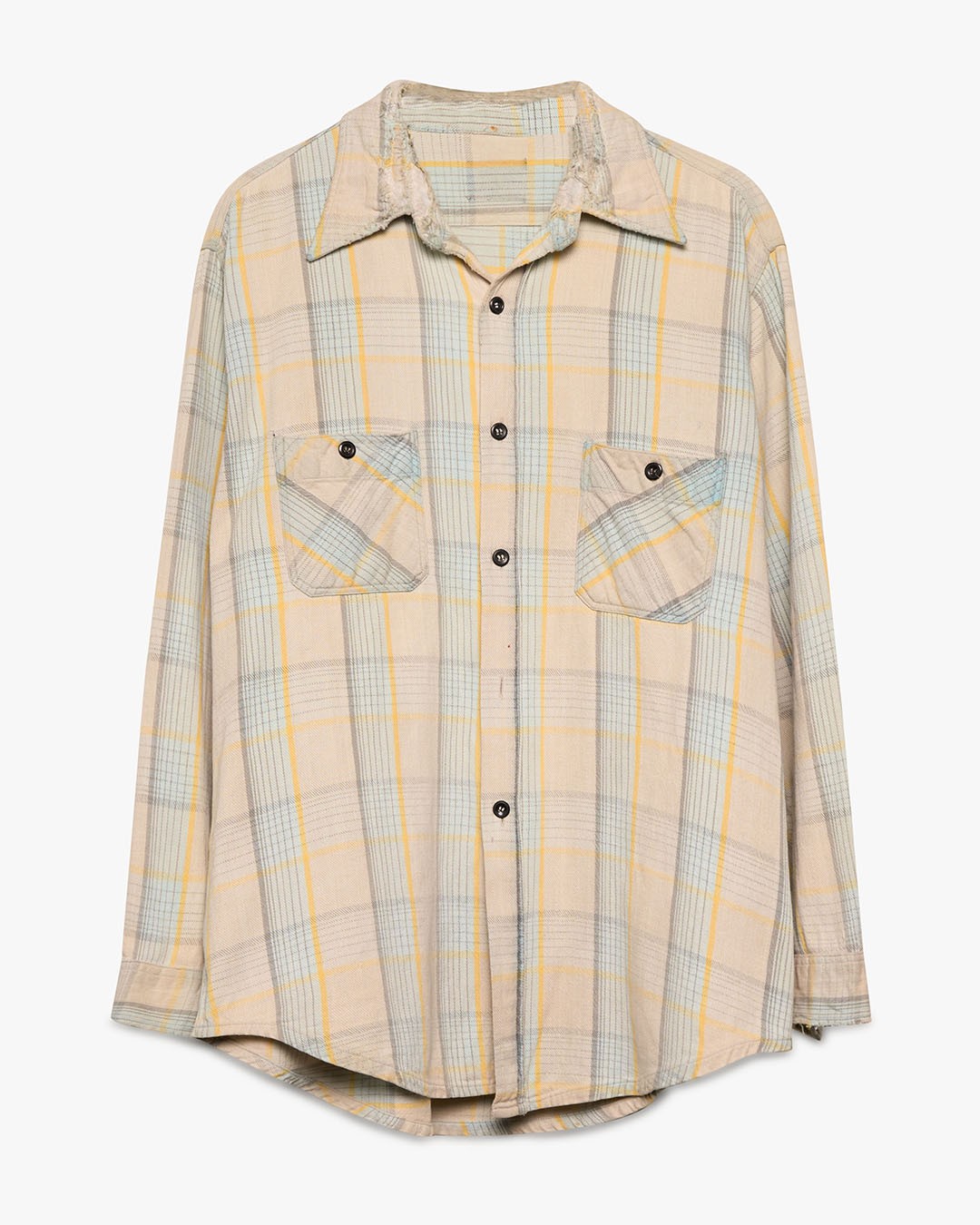 Distressed/Repaired Steel Blue Cotton Flannel