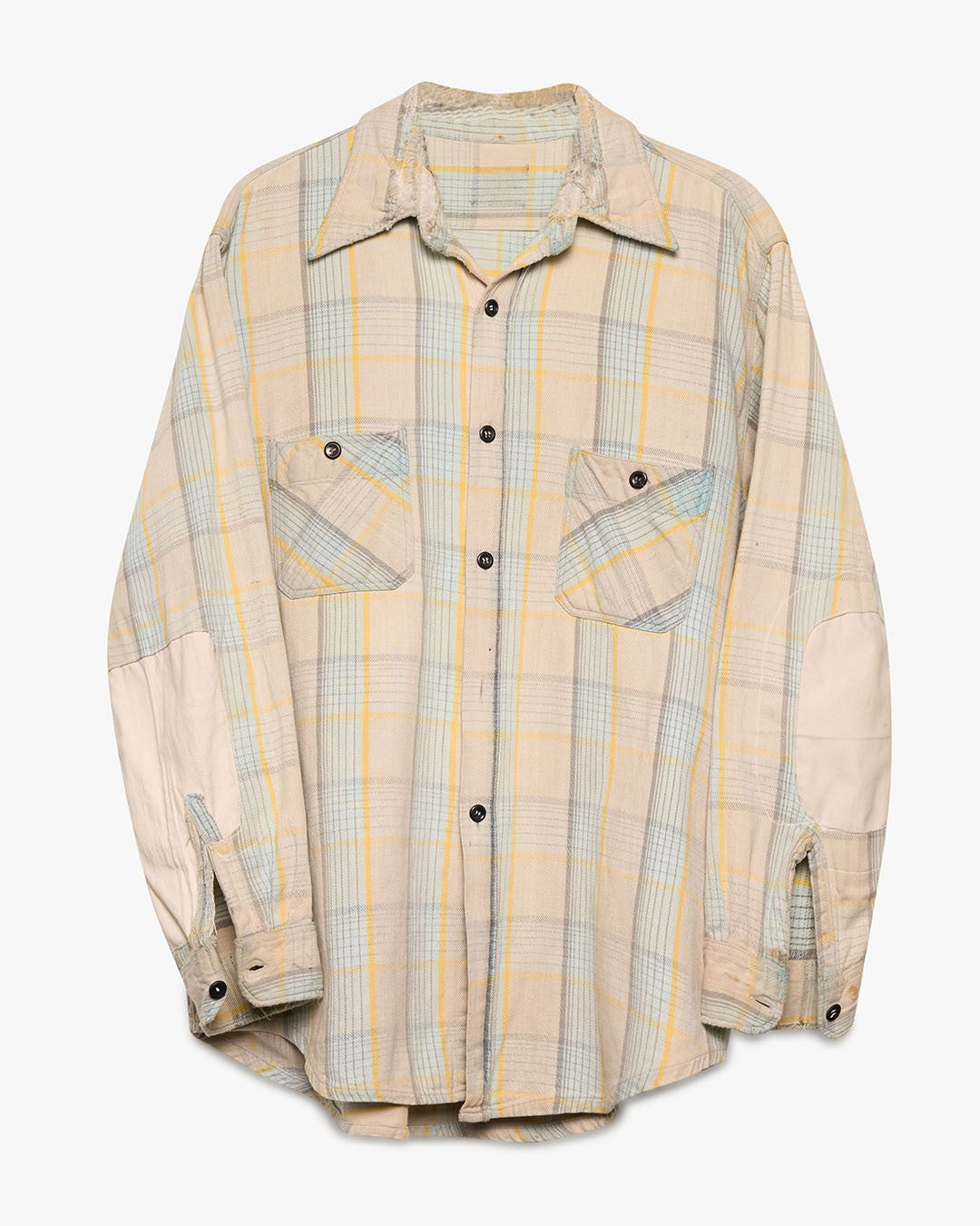 Distressed/Repaired Steel Blue Cotton Flannel