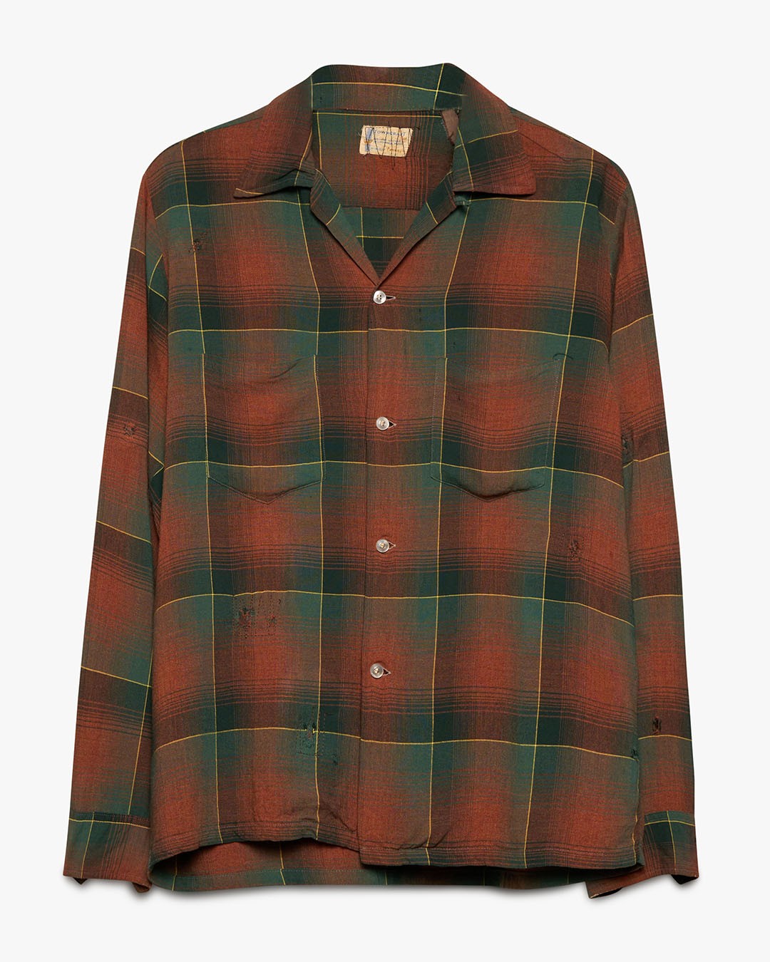 Repaired Penney's Rayon Shadow Plaid Shirt
