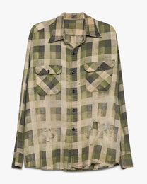 Thrashed Green Printed Flannel