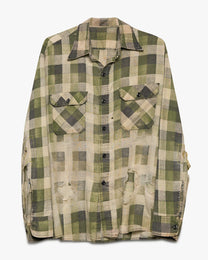 Thrashed Green Printed Flannel