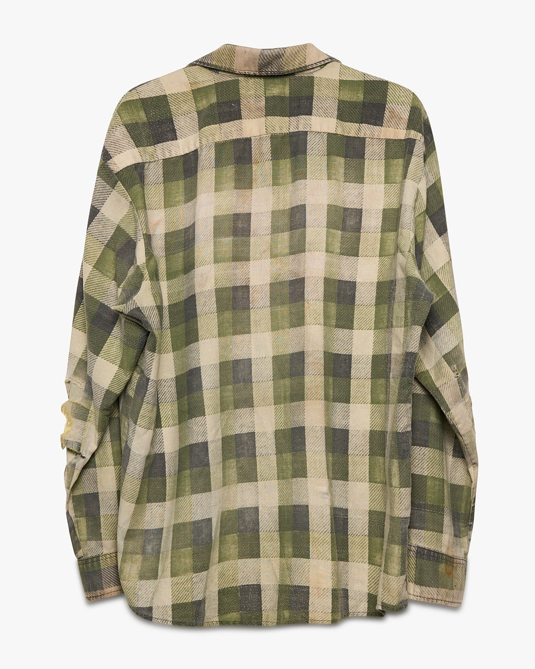 Thrashed Green Printed Flannel