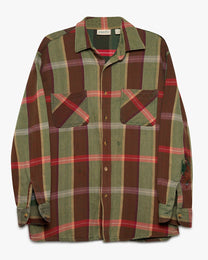 Green/Brown Woven Cotton Flannel