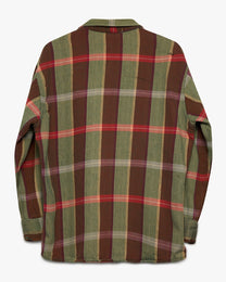 Green/Brown Woven Cotton Flannel