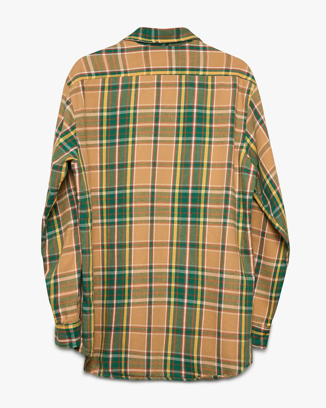 Green/Beige Woven Cotton Flannel