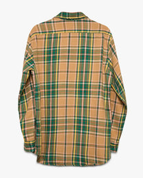 Green/Beige Woven Cotton Flannel