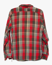 Red/Light Blue Woven Cotton Flannel