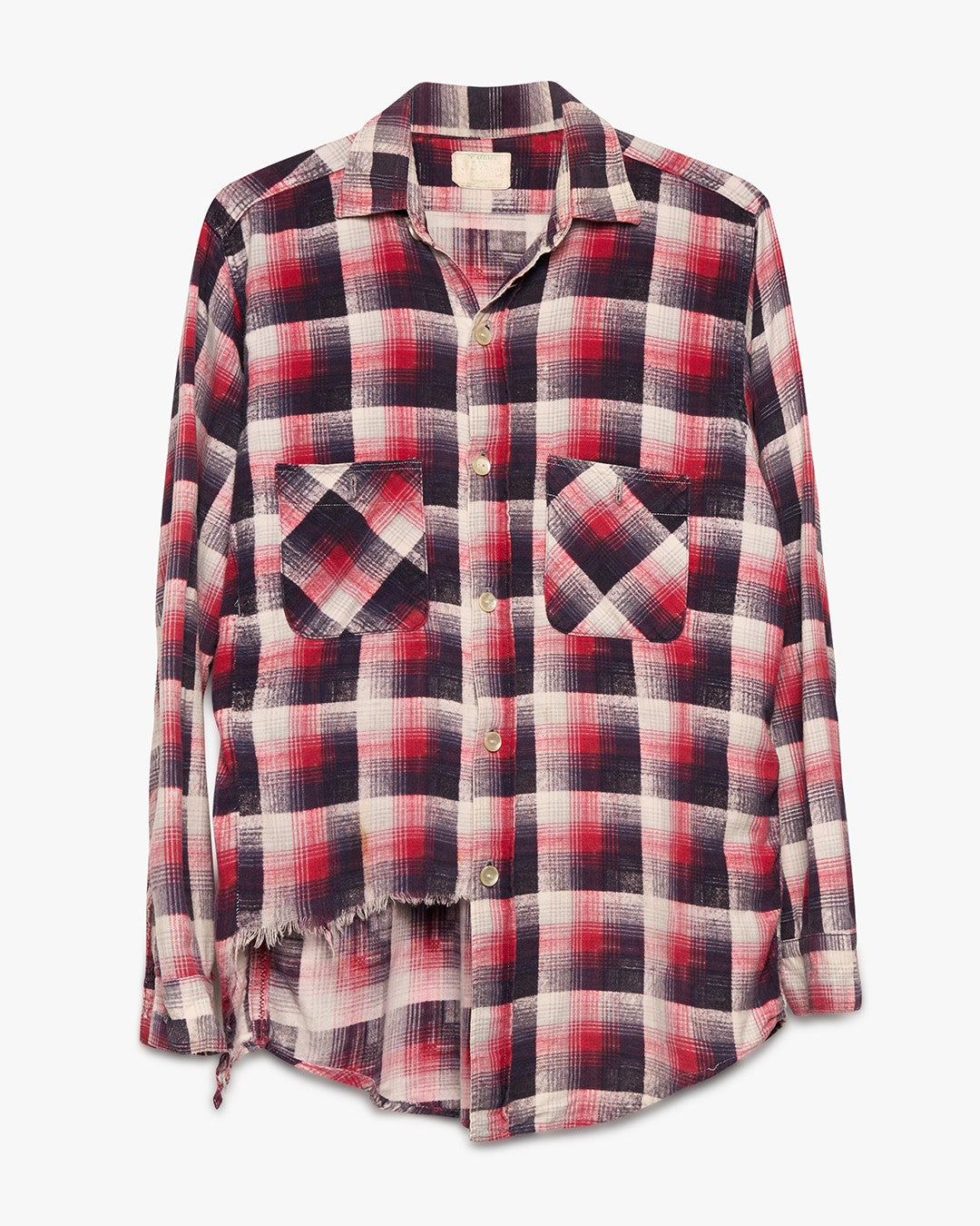 Red/Navy/White Shadow Plaid Printed Cotton Flannel