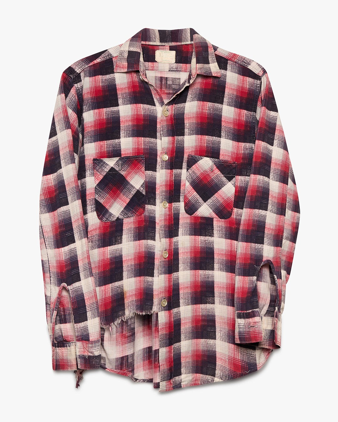 Red/Navy/White Shadow Plaid Printed Cotton Flannel