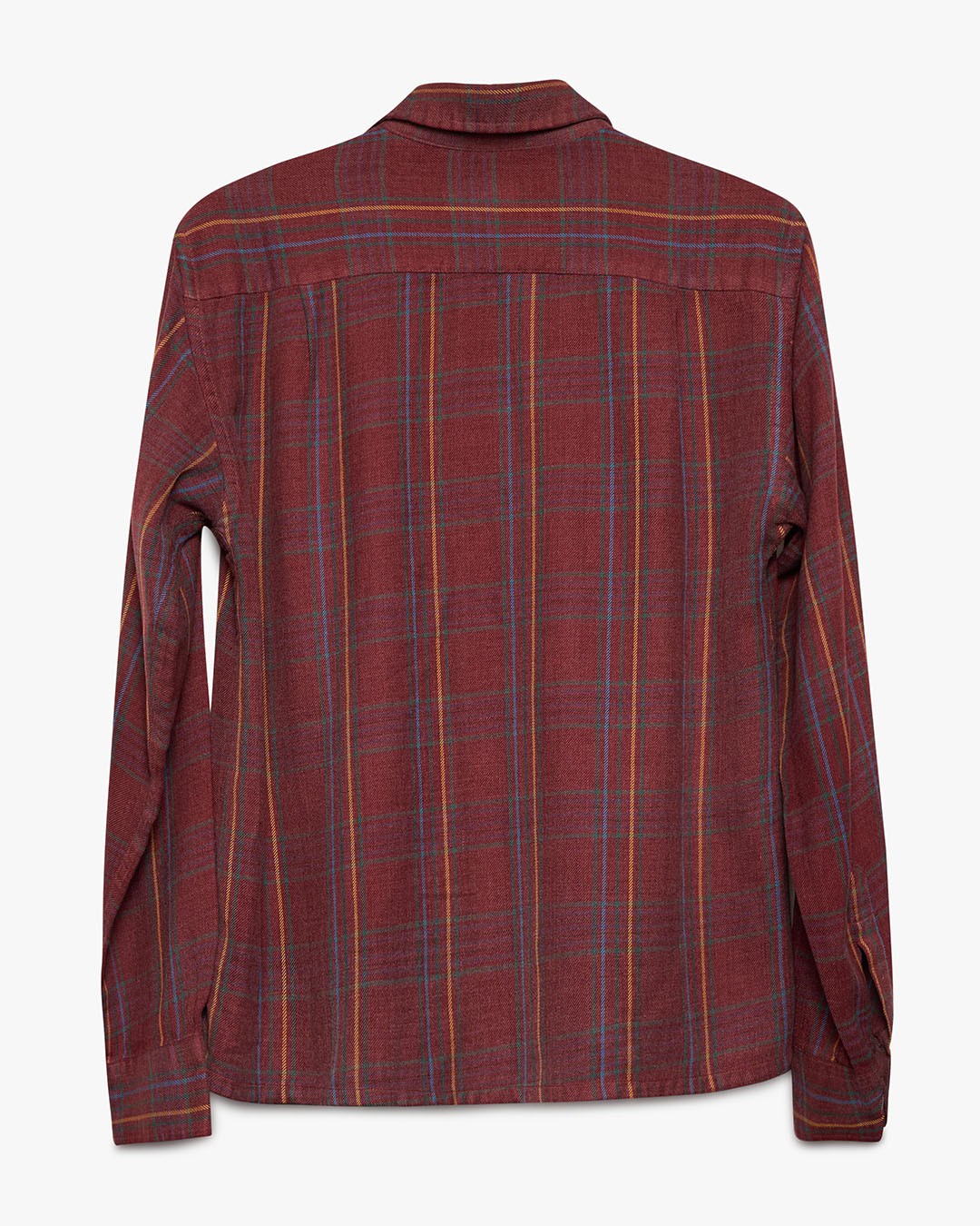 Chopped Hem Maroon Woven Flannel