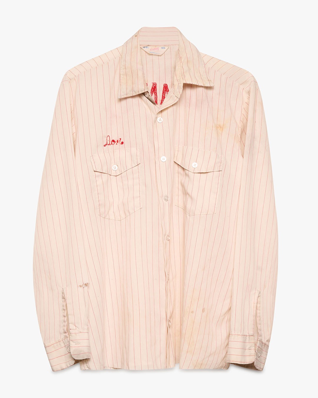 White Pinstripe Indianoola Oil Chain Stitched Work Shirt