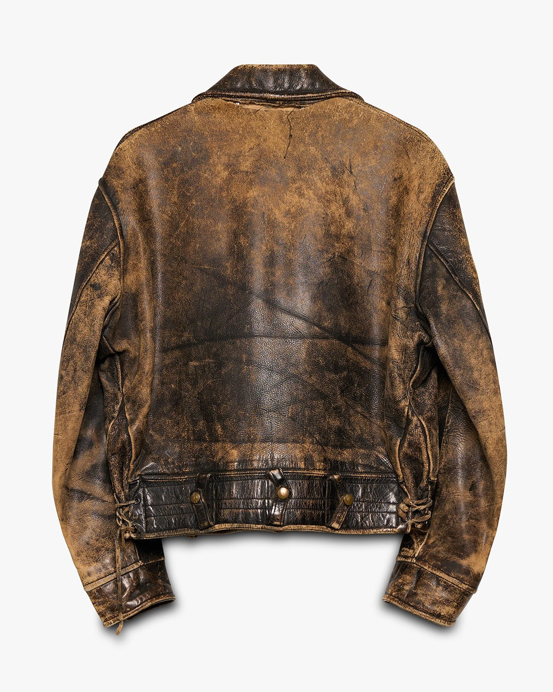 Distressed Leather Moto Jacket