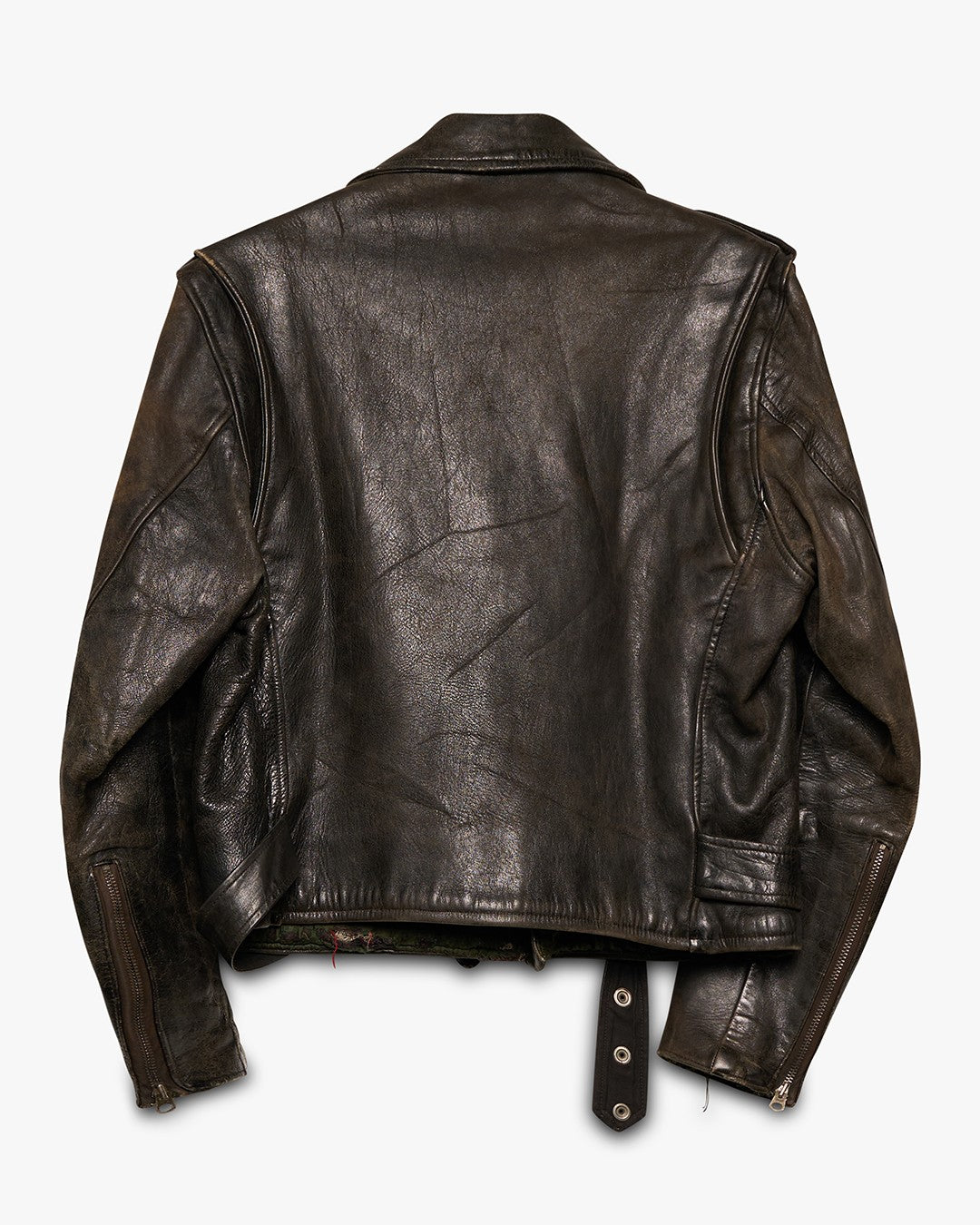 Black Horsehide Leather Motorcycle Jacket